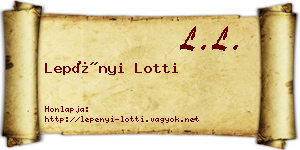 Lepényi Lotti névjegykártya